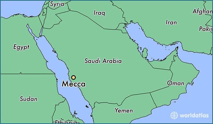 メッカとして地図